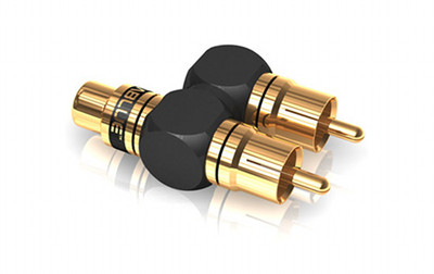 VIABLUE XS CINCHADAPTER Y – 2 Stück, 24 Karat Echtvergoldet, Für Hochwertige Audio-Übertragung