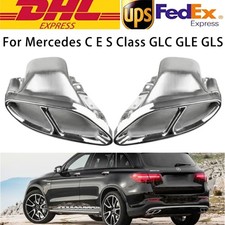 For Mercedes C E S Class Glc Gle Chrome Exhaust Muffler Tip Dual Outlet Upgrade For Mercedes C E S Class Glc Gle Chrome Exhaust Muffler Tip Dual Outlet Upgrade
