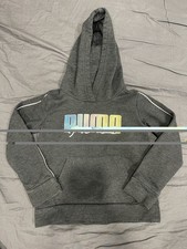 Puma Girls Gray Hooded Sweatshirt With Glitter Logo, Size 4