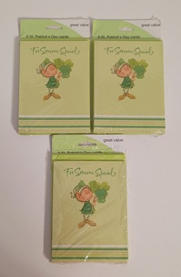 Vintage American Greetings St. Patrick's Day Cards, 3 Packs, Pixie Elf 70s/80s? 