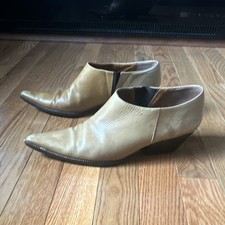 Michael Kors Tan Leather Chelsea Ankle Boots Pull On Pointed Toe Size 8