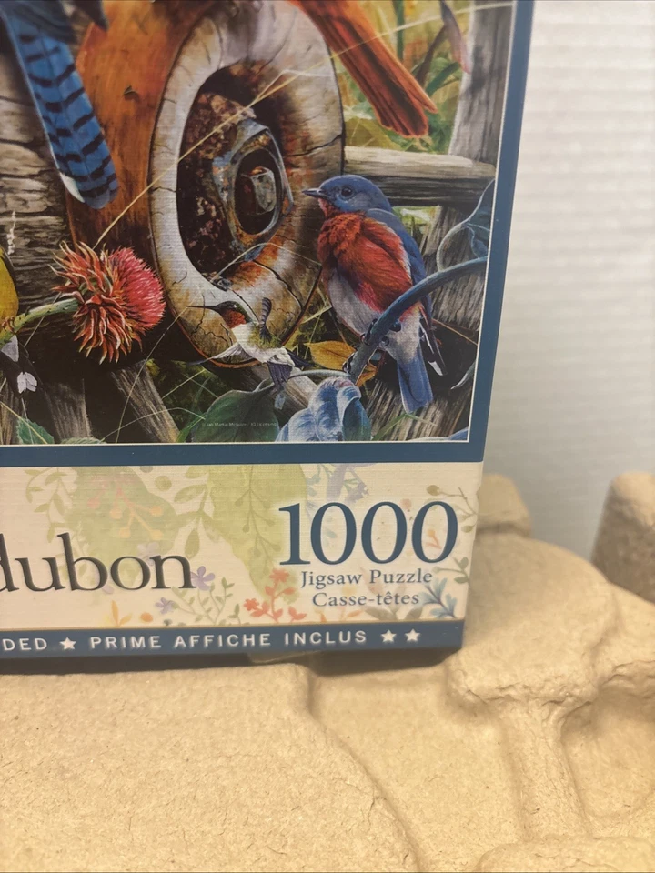 Masterpieces 1000 Pc Jigsaw Puzzle Audubon BACKYARD BIRDS #31978 Linen NEW - Image 3 of 4