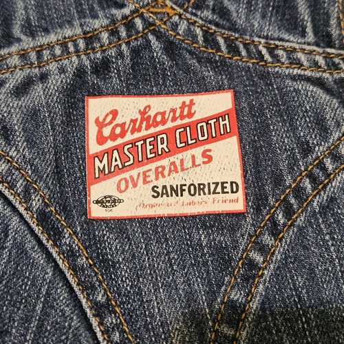 Carhartt Overalls Youth 7 Blue Denim Master Cloth Sanforized Workwear Utility - Picture 4 of 8