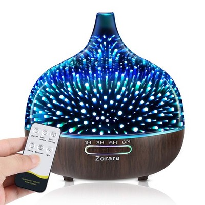 Essential Oil Diffuser 550ml Cool Mist Humidifier 3D Glass Ultrasonic 7