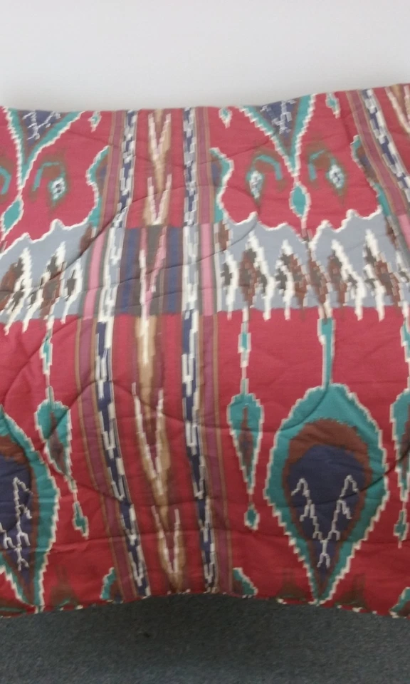 Cannon Royal Family Red Southwestern Queen Bed Comforter 80"x82" & 5 Pillowcase - Image 2 of 4