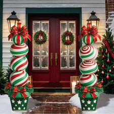 33" Christmas Decorations Outdoor Candy Christmas Decorations, 2Ct Large Tall Ou