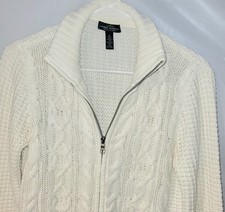LRL Ralph Lauren Women's Sweater Ivory Vintage 90  s Womens Size Medium