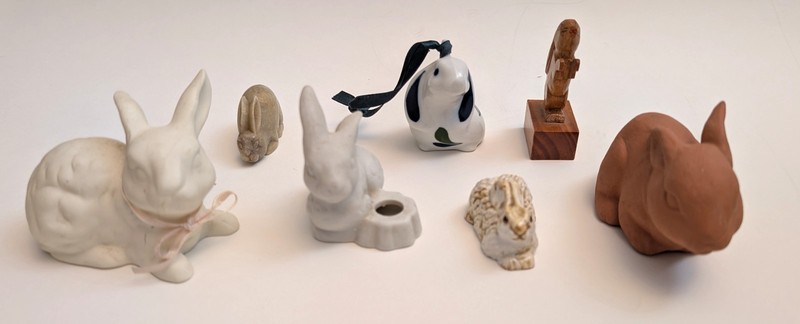 Lot of 7 Bunny Rabbit / Hare Figurines