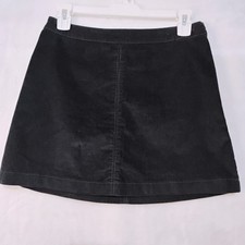 Abercrombie  Fitch Navy Blue Corduroy XS Mini Skirt A-Line Side Zip Y2K Style Q