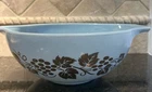 Vintage Pyrex Cinderella Bowl Golden Grapes 4 Qt 444 Delphite Blue Interior