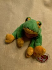TY Original Beanie Baby - SMOOCHY the Frog 8 inch - DOB 10-1-97 NWT