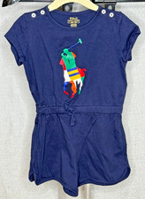 Polo Ralph Lauren - Girls Shortleeve Logo Romper - Size 4T