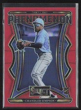 2025 Panini Select Baseball Phenomenon Prizm Chandler Simpson #8 75/99 Red 