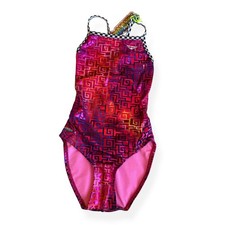 NWT The Finals Swimies Girls 26 Foil Wingback One Piece Swimsuit