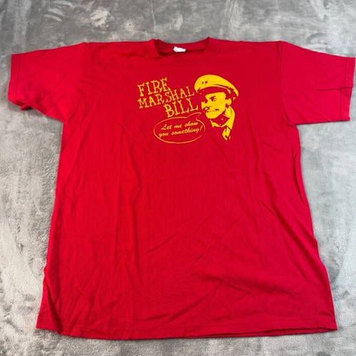 Anvil Fire Marshal Bill In Living Color Red Graphic T-Shirt Mens L Jim Carrey