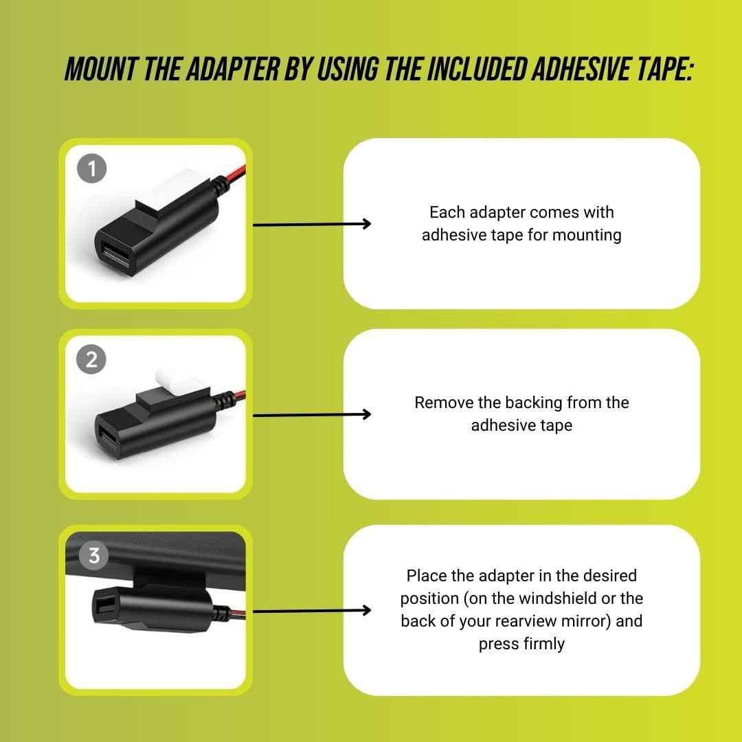 Dashcam Power Adapter (16-Pin Type A) for Ford Vehicles. Compatible with Select 