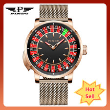 PINDU Men's mechanical roulette button waterproof watch luxury fashionfoundation