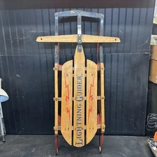 Rare Vintage Wood / Metal Lightning Guider 41” Snow Standard Novelty Free Ship