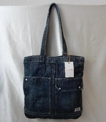 #ad Porter Indigo Look Denim Tote Bag Blue Spacious Travel Outdoor Used JAPAN $225.30