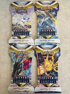 Pokémon TCG Sword & Shield Silver Tempest Booster Packs (4 Packs, 10 Cards)