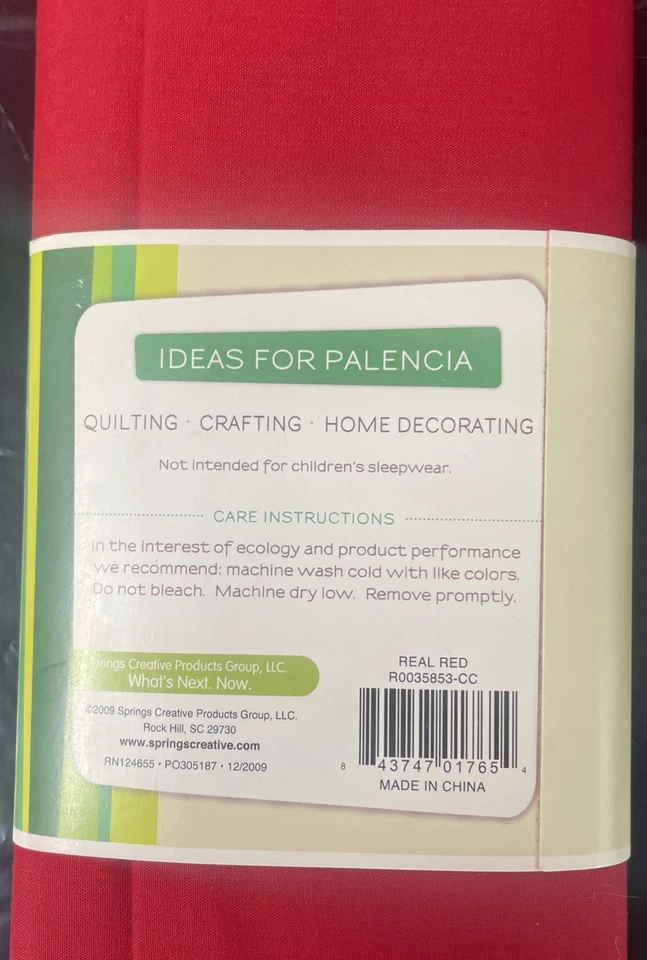 Creative Cuts Palencia Broadcloth REAL RED - 2 yds (72" x 44") - Image 3 of 3