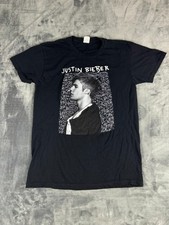 Justin Bieber 2016 Purpose Tour Concert T-Shirt Mens L Black Double Sided Print