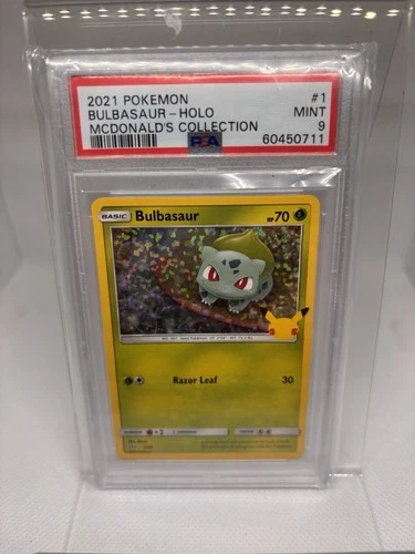 Pokémon TCG Bulbasaur Holo Card 1/25 McDonald's 25th Anniversary PSA 9