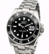 James Bond 007 Goldfinger Black Divers  Watch Seiko TMI NH35 Japanese Auto 10atm