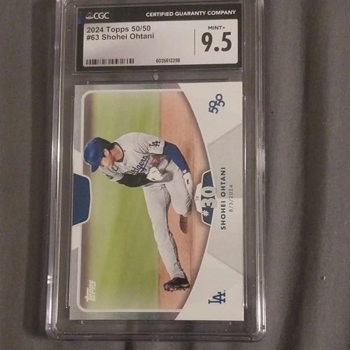 Topps 2024 50/50 Shohei Ohtani Los Angeles Dodgers CGC 9.5 Baseball Card #63