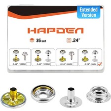 Hapden 140 Pcs Extended Version Canvas Snaps Kit, Heavy 6MM, Silver-regular