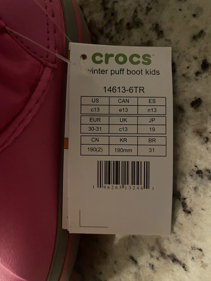 Crocs Kids Winter Puff Pink Boots Sz 13c - Image 2 of 4