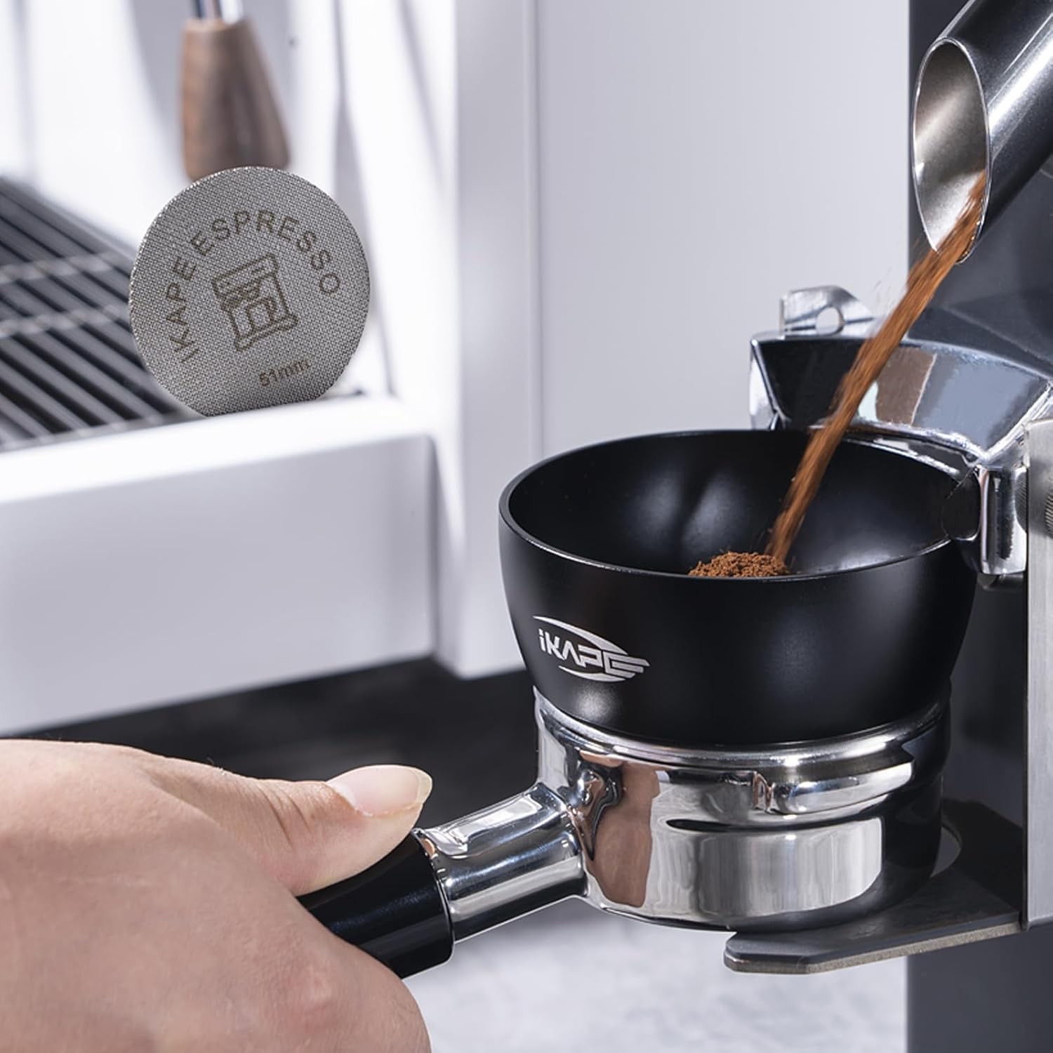 51MM Espresso Tamper Kit Black 6 IN 1, Featuring Coffee Tamper, Distributor, ...