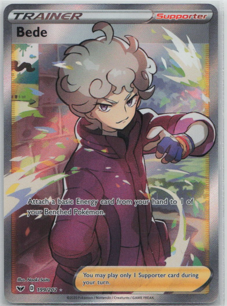 Bede (Full Art) Holo Ultra Rare SWSH01: Sword & Shield Base Set 199/202 NM
