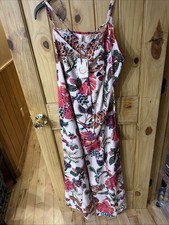 Woman halter Maxi Dress NWT New Tropical Lace Up Front With Tassels Boho