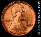 1954 Lincoln Wheat Cent - Red Choice Gem Brilliant Unc  Semi-key  #K4488