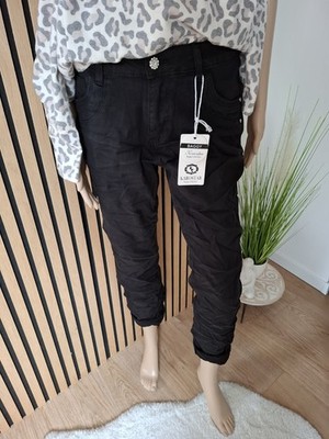 Karostar wie Jewelly Boyfriend Baggy Jeans Hose K8213-1Schwarz