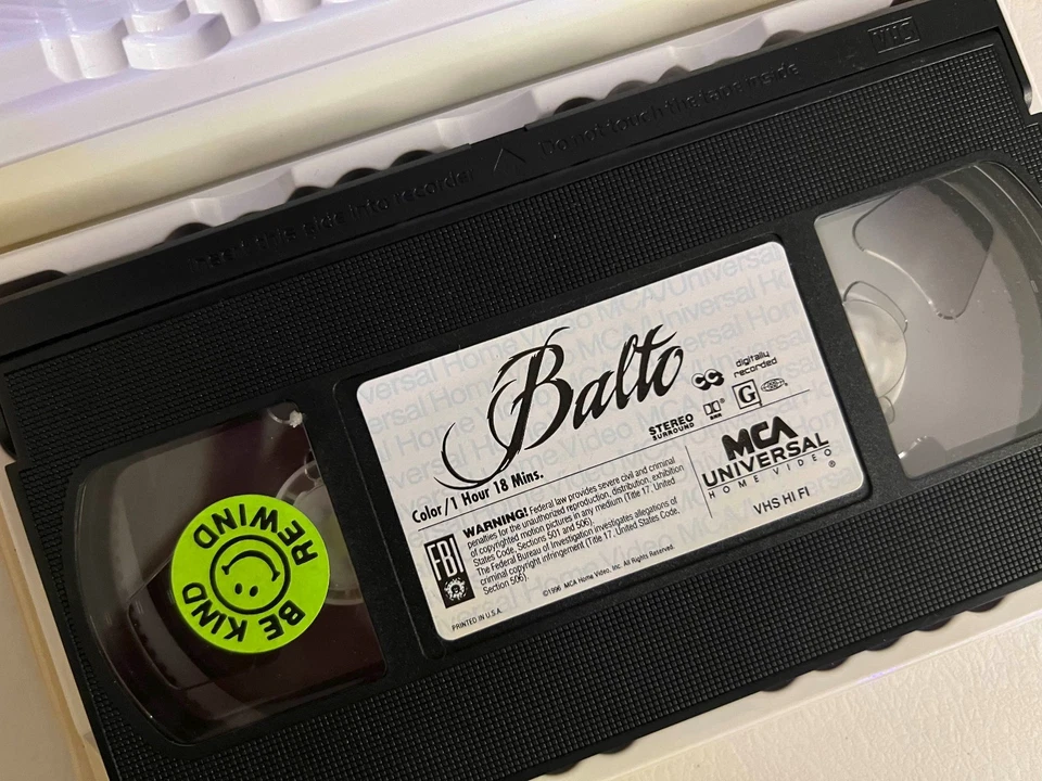 Balto VHS Tape Movie Animated Children's Cartoon Clamshell Foto 4 de 4