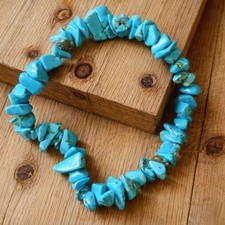 Turquoise Chip Stretch Bracelet Natural Stone...