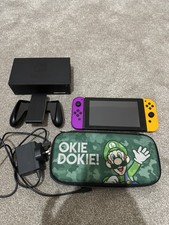 Nintendo Switch Handheld Console purple orange bundle used condition 