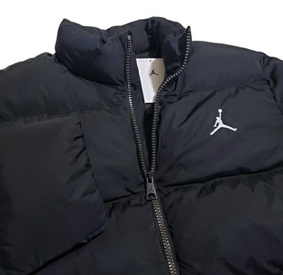 Air Jordan Essentials Jumpman Soft Shell Large Black Poly Puffer Nylon Jacket 