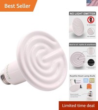 Durable 60W Ceramic Reptile Heat Lamp - Ideal for High Humidity Environments