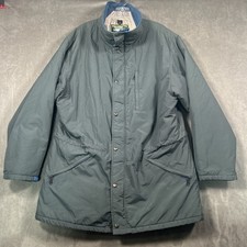 Vintage LL Bean Penobscot Parka Full Zip Snap Coat L Made In USA Charcoal Gray