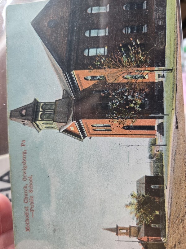 Vintage Orwigsburg PA Postcard 1910 Methodist Church Schuylkill County