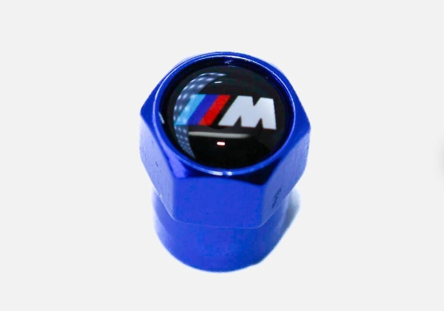Compatible with BMW M 4Pcs Tire Valve Stem Caps Blue Anodized Aluminum Set - Image 4 of 4