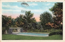 Tulsa Oklahoma, Wading Pool, Central Park, Vintage Postcard