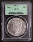 1886 $1 MORGAN DOLLAR PCGS GRADED MS63