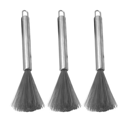 3Pcs Dish Cleaning Scraper Brush for Pots Long-handled Dish Kitchen Pot Brush