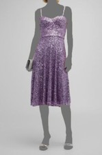 318 Dress The Population Women's Purple Sleeveless Sequin MIDI Dress Size S