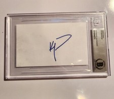 Ken Morrow Signed BAS Beckett COA Index Card Cut Autograph Auto