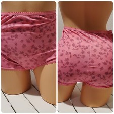 Bali Nylon Floral Print Panty Full Cut Brief Silky 11/4XL Ice PINK 2633